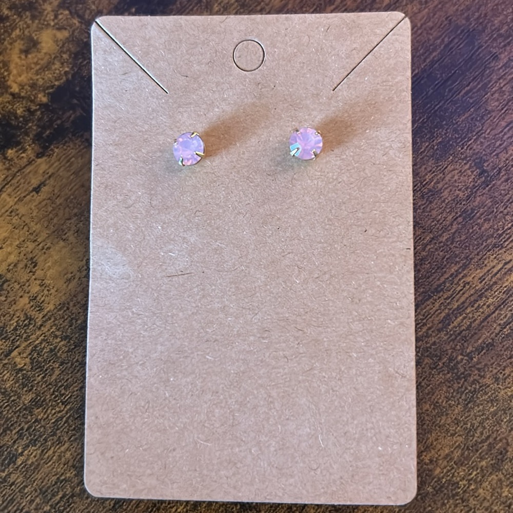 Pink Crystal Stud Earrings